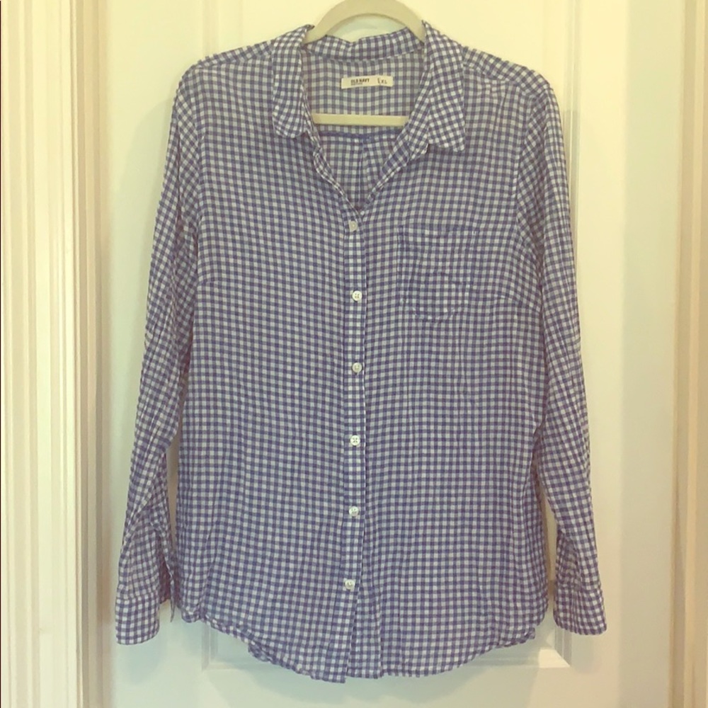 💙 Old Navy Blue Gingham Button Down Shirt 💙